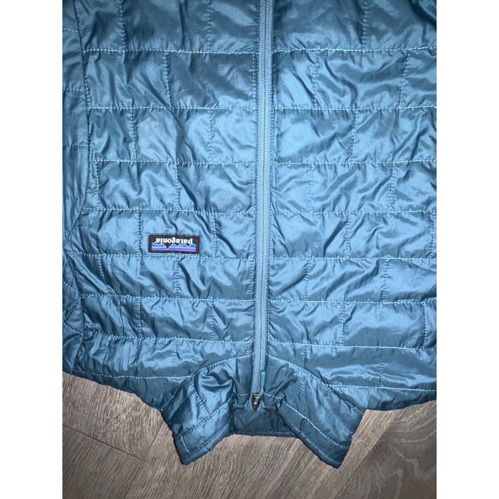 Patagonia Nano Puff Parka Womens Large Teal Blue Insulated Jacket 26870 FA21 - Picture 4 of 7